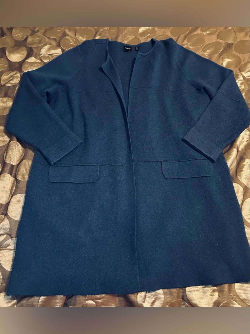 Rafaella Deep Blue Open-Front Sweater Jacket/Cardigan